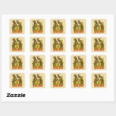 Antieke Bockbierposter: Oude Geit Saloon Bar Vierkante Sticker (Vel)