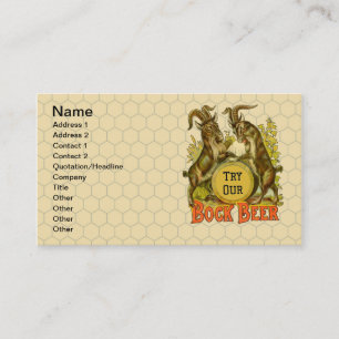 Antieke Bockbierposter: Oude Geit Saloon Bar Visitekaartje