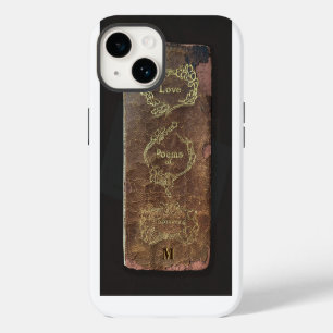 Antieke Boek Liefdesgedichten Klassiek Monogram  iPhone 14 Hoesje
