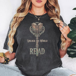 Antieke Boek Sleutel Ontgrendel Leesontwerp T-shirt