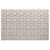 Antieke boeken & bloemen op lichtgrijs stof (Fat Quarter)