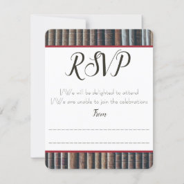 Antieke Boekenrek RSVP / Antwoordkaart Kaartje