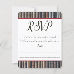 Antieke Boekenrek RSVP / Antwoordkaart Kaartje