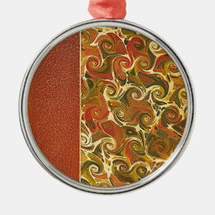Antieke Boekomslag, Sierlijk Krulpatroon Metalen Ornament