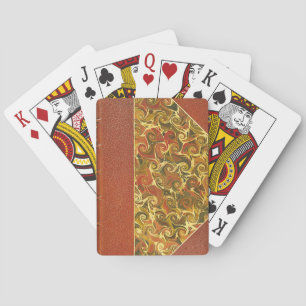 Antieke Boekomslag, Sierlijke Spiraalpatroon Pokerkaarten