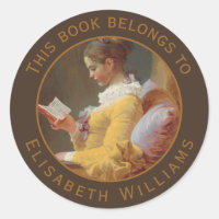 Antieke boekplaat De lezer Schilderij Fragonard