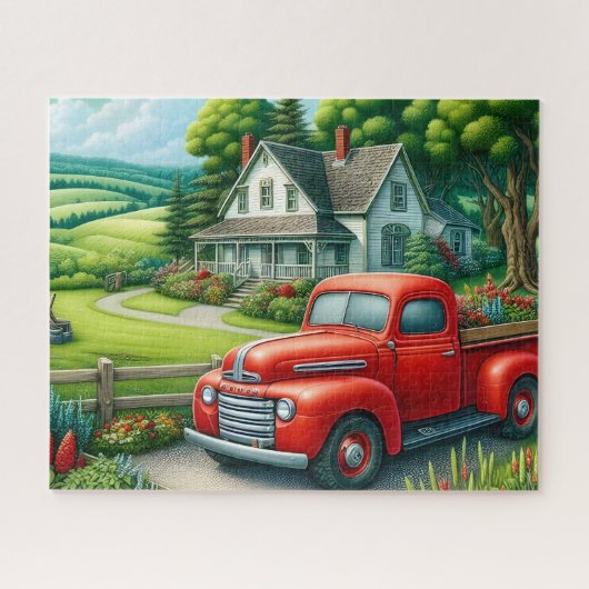 Antieke Boerderij Truck Legpuzzel (Horizontaal)