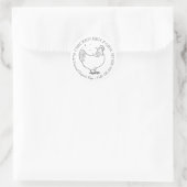 Antieke boerhen eierdoos ronde sticker (Tas)