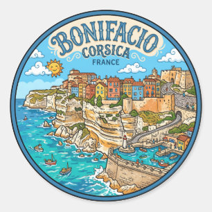 Antieke Bonifacio Corsica Frankrijk Frankrijk Ronde Sticker