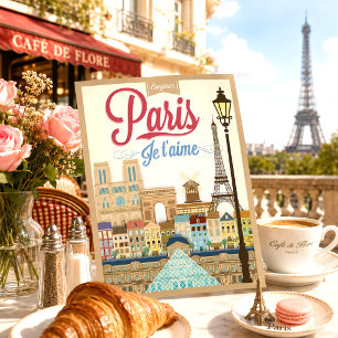 Antieke Bonjour Paris Reisgids Briefkaart