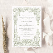 Antieke boog wijnranken sierlijst frame sage elega kaart