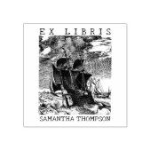 Antieke boot aangepast Ex Libris bibliotheekboek Rubberstempel (Afrduk)
