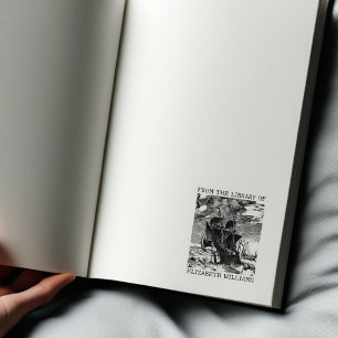 Antieke boot op maat Van de bibliotheek van Rubberstempel