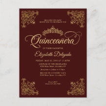 Antieke bordeauxrood gouden elegante tiara Quincea