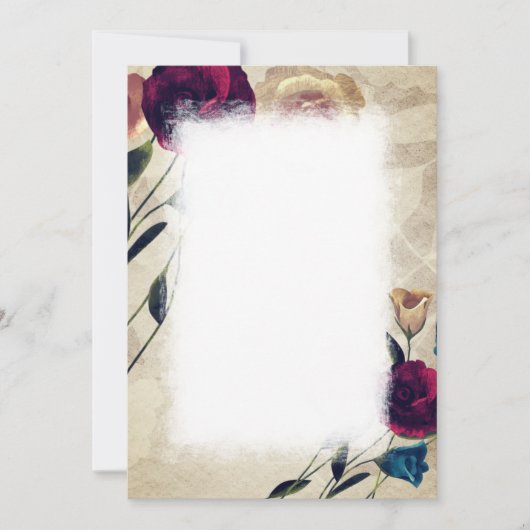 Antieke bordeauxroze beige rozen bruiloft tafelnum kaart (Voorkant)