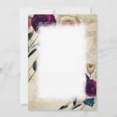 Antieke bordeauxroze beige rozen bruiloft tafelnum kaart (Achterkant)