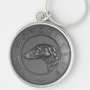 Antieke Borzoi Medaillon Sleutelhanger