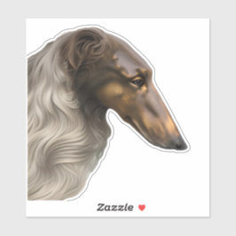 Antieke Borzoi-profiel uitgestanste vinyl sticker