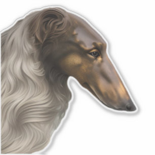 Antieke Borzoi-profiel uitgestanste vinyl sticker