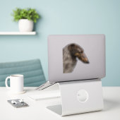 Antieke Borzoi-profiel uitgestanste vinyl sticker (Laptop op bureau)