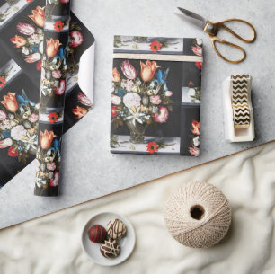 Antieke Bosschaert Hollandse Tulpen en Rozen Kunst Cadeaupapier