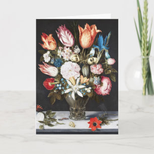 Antieke Bosschaert Hollandse Tulpen en Rozen Kunst Feestdagen Kaart