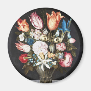 Antieke Bosschaert Hollandse tulpen en rozen kunst Magneet