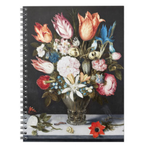 Antieke Bosschaert Hollandse Tulpen en Rozen Kunst Notitieboek