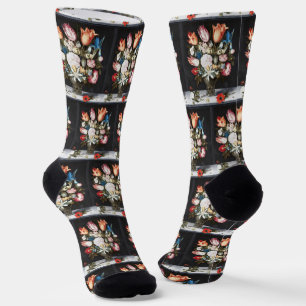 Antieke Bosschaert Hollandse Tulpen en Rozen Kunst Sokken