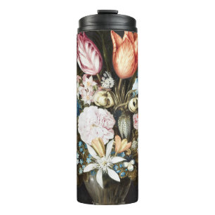 Antieke Bosschaert Hollandse Tulpen en Rozen Kunst Thermosbeker