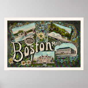 Antieke Boston Frog Pond Print