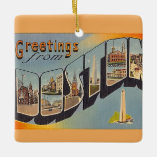 Antieke Boston MA  Keramisch Ornament