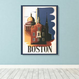 Antieke Boston, Massachusetts Paul Revere's rit Canvas Afdruk
