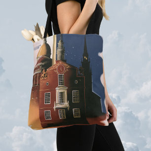 Antieke Boston, Massachusetts Paul Revere's rit Tote Bag