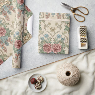 Antieke Botanische Bloemen Cadeaupapier