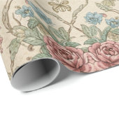 Antieke Botanische Bloemen Cadeaupapier (Rol Hoek)