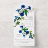 Antieke Botanische Bloemige All-in-One Trouw Uitno All In One Uitnodiging (Binnen)