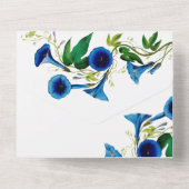 Antieke Botanische Bloemige All-in-One Trouw Uitno All In One Uitnodiging (Achterkant)