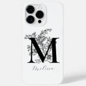 Antieke botanische bloemrijke monogramnaam Case-Mate iPhone case (Achterkant)