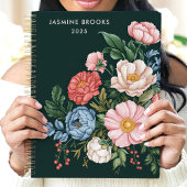 Antieke botanische bloemstuk aangepaste naam planner