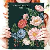 Antieke botanische bloemstuk aangepaste naam planner