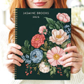 Antieke botanische bloemstuk aangepaste naam planner