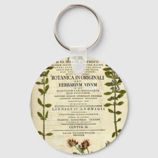 Antieke botanische boekplaat sleutelhanger (Voorkant)
