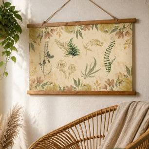 Antieke botanische en bloemrijke wandtapijten met hangend wandkleed