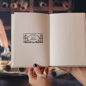 Antieke botanische Ex Libris-boekenstempel rubbere Rubberstempel