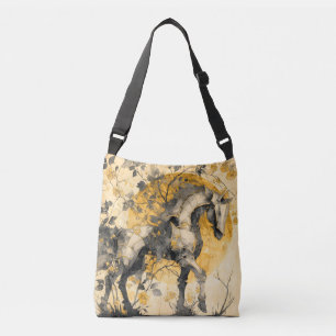Antieke botanische geest Witte Paard Bloemranken Crossbody Tas