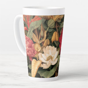 Antieke botanische illustratie latte mok