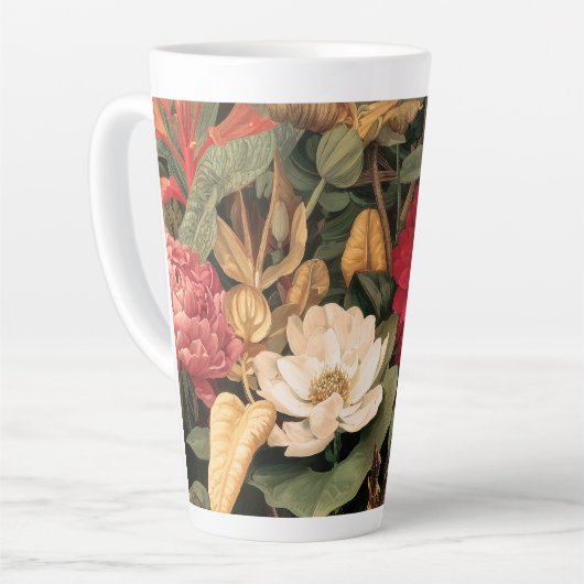Antieke botanische illustratie latte mok (Linkerhoek)
