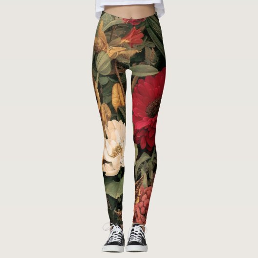 Antieke botanische illustratie leggings (Voorkant)