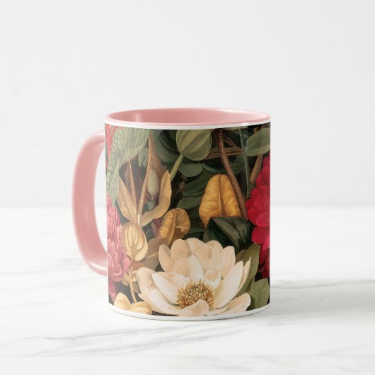 Antieke botanische illustratie mok (Voorkant links)